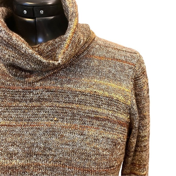 Max Studio Melange Brown Long Line Cowl Neck Sweater - Picture 6 of 15